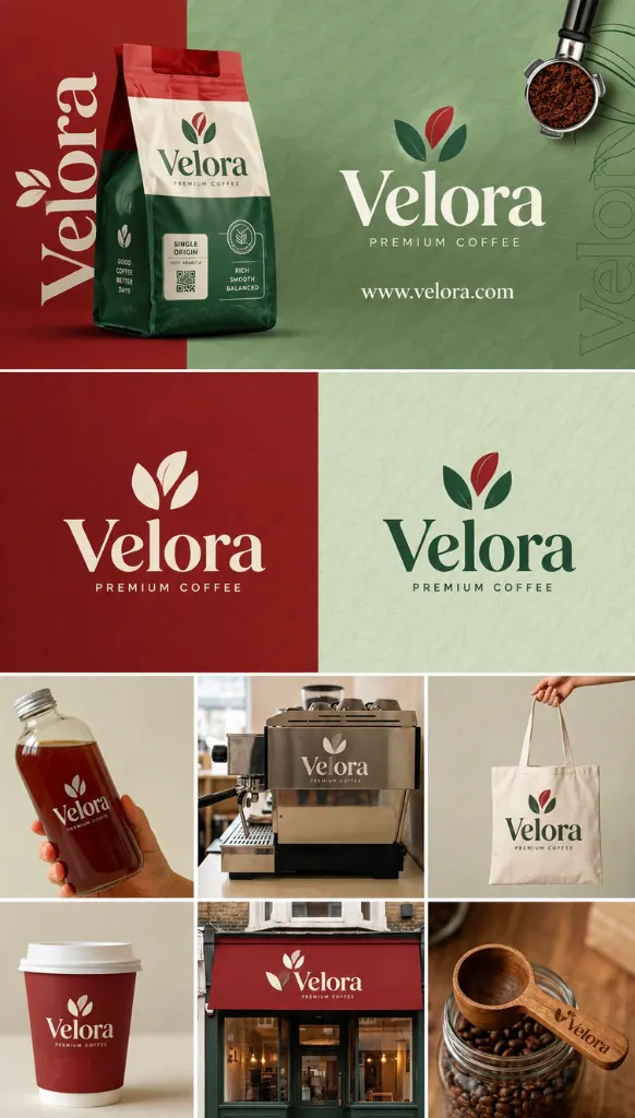 Velora Premium Coffee brand system by Million Ways Digital
